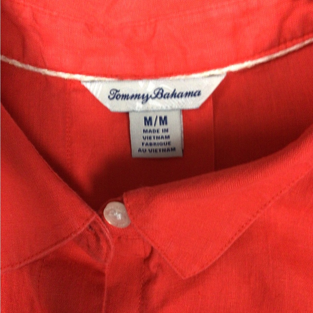 Tommy Bahama Women’s Linen Button-Down Tunic Shirt Cottagecore - Picture 9 of 12